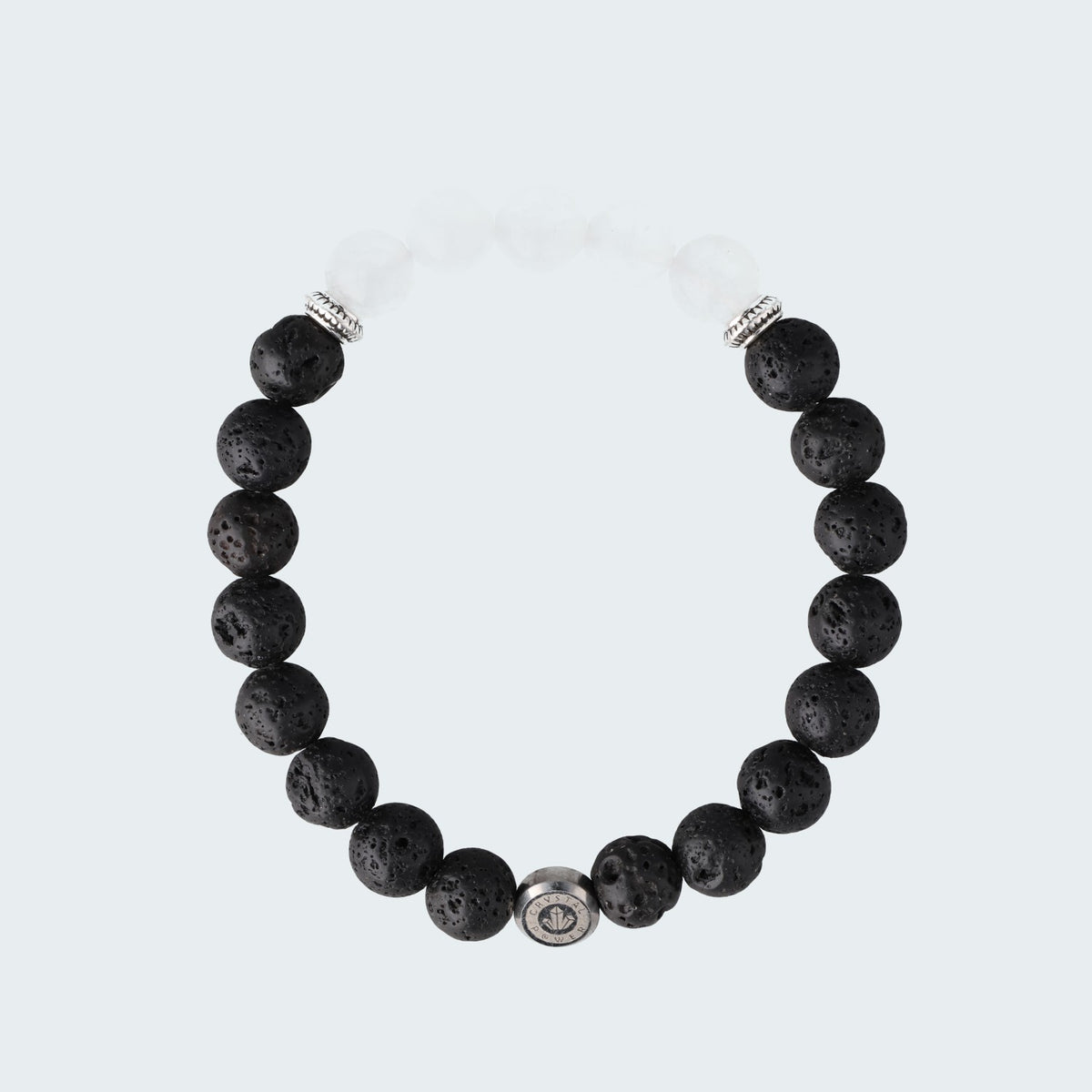 Bergkristall & Lava – Klarheit & Standfestigkeit - Armband crystalpower® - crystal paradise