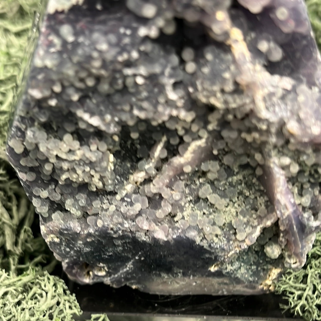 Trauben Achat Freeform aus Indonesien  (318g) - schönes Violett mit Druzys von beiden Seiten - crystal paradise