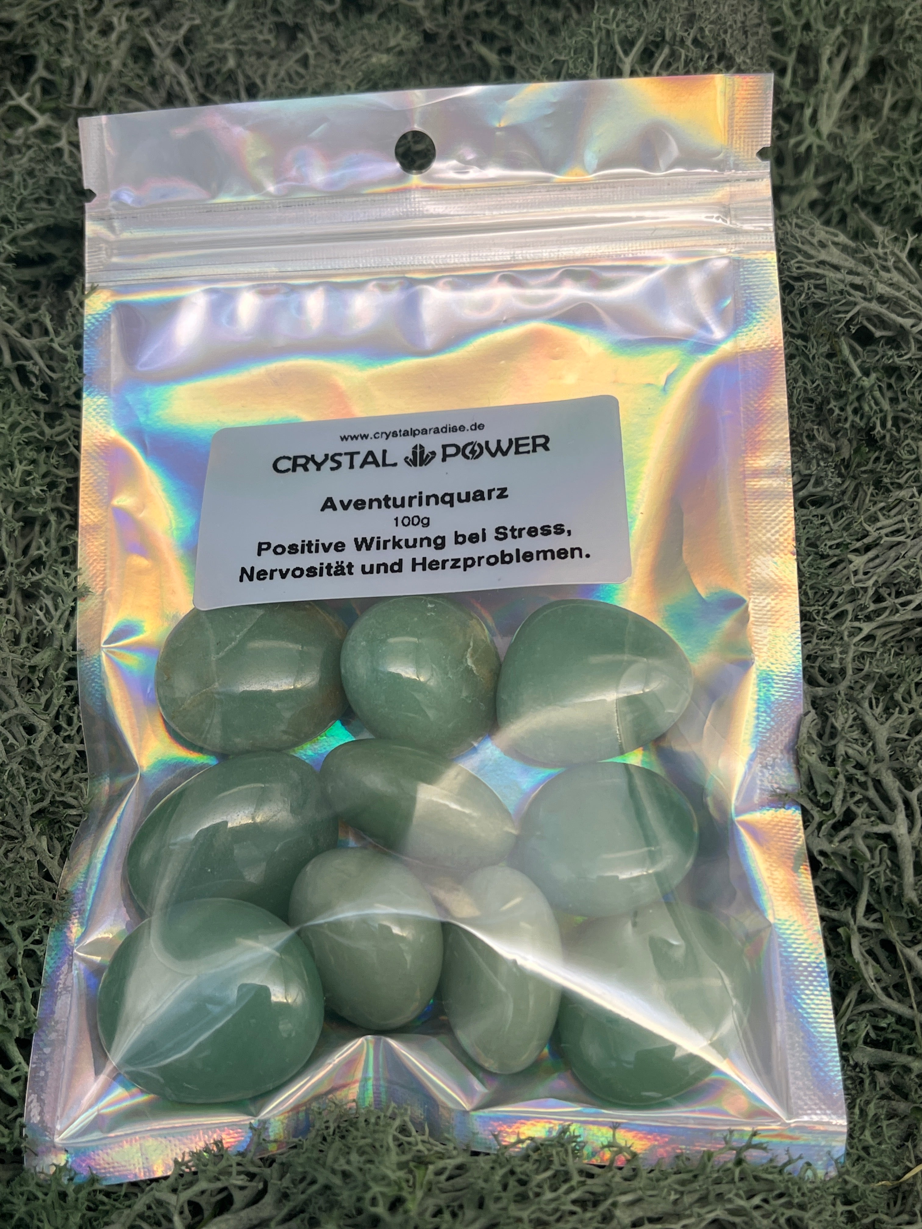Crystal Power - Aventurinquarz - 100g - Positive Wirkung bei Stress, Nervosität und Herzproblemen - crystal paradise