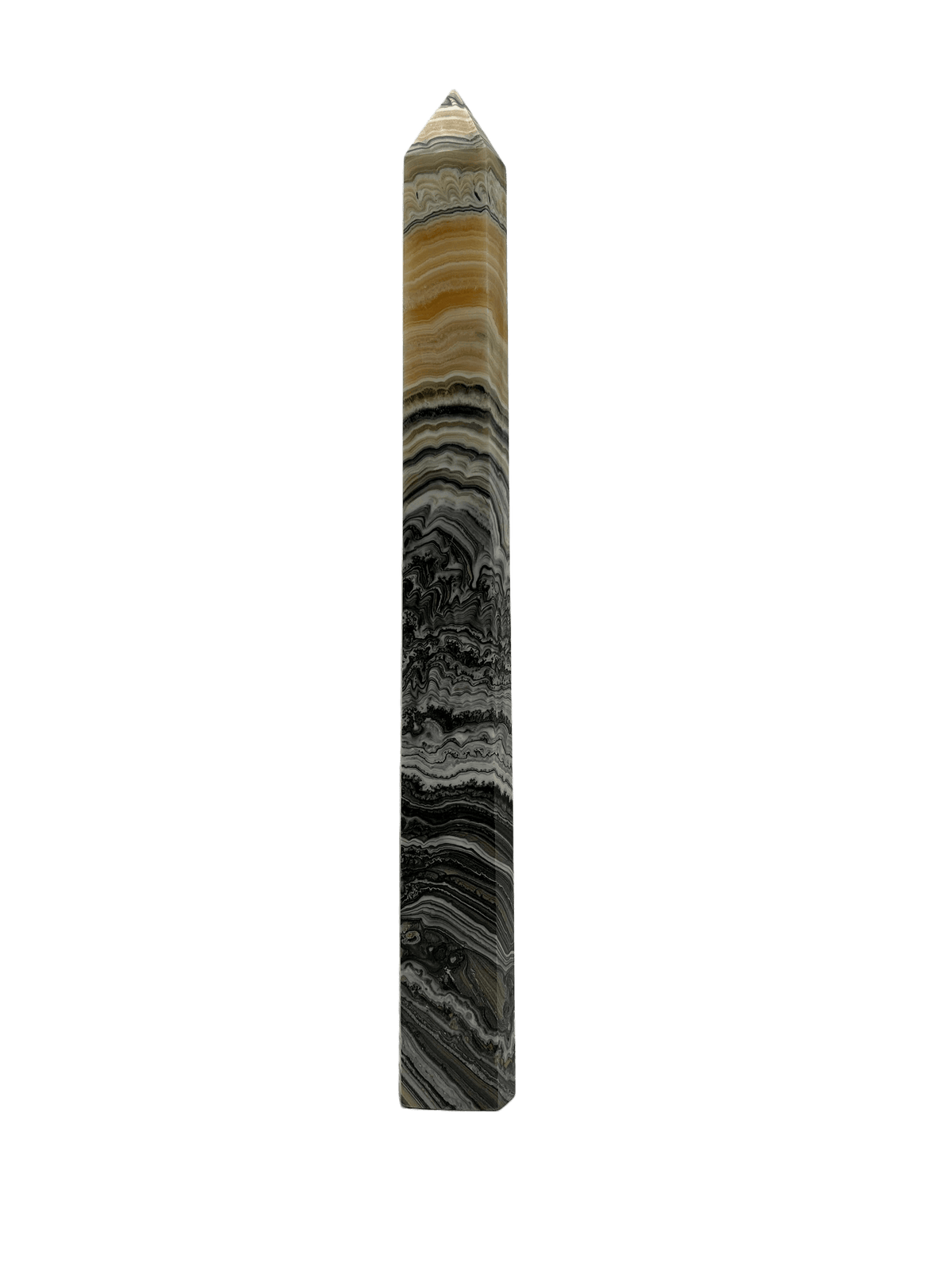 Gestreifter gelber Calcit Obelisk aus Brasilien 50,5 cm (2,96kg) - crystal paradise