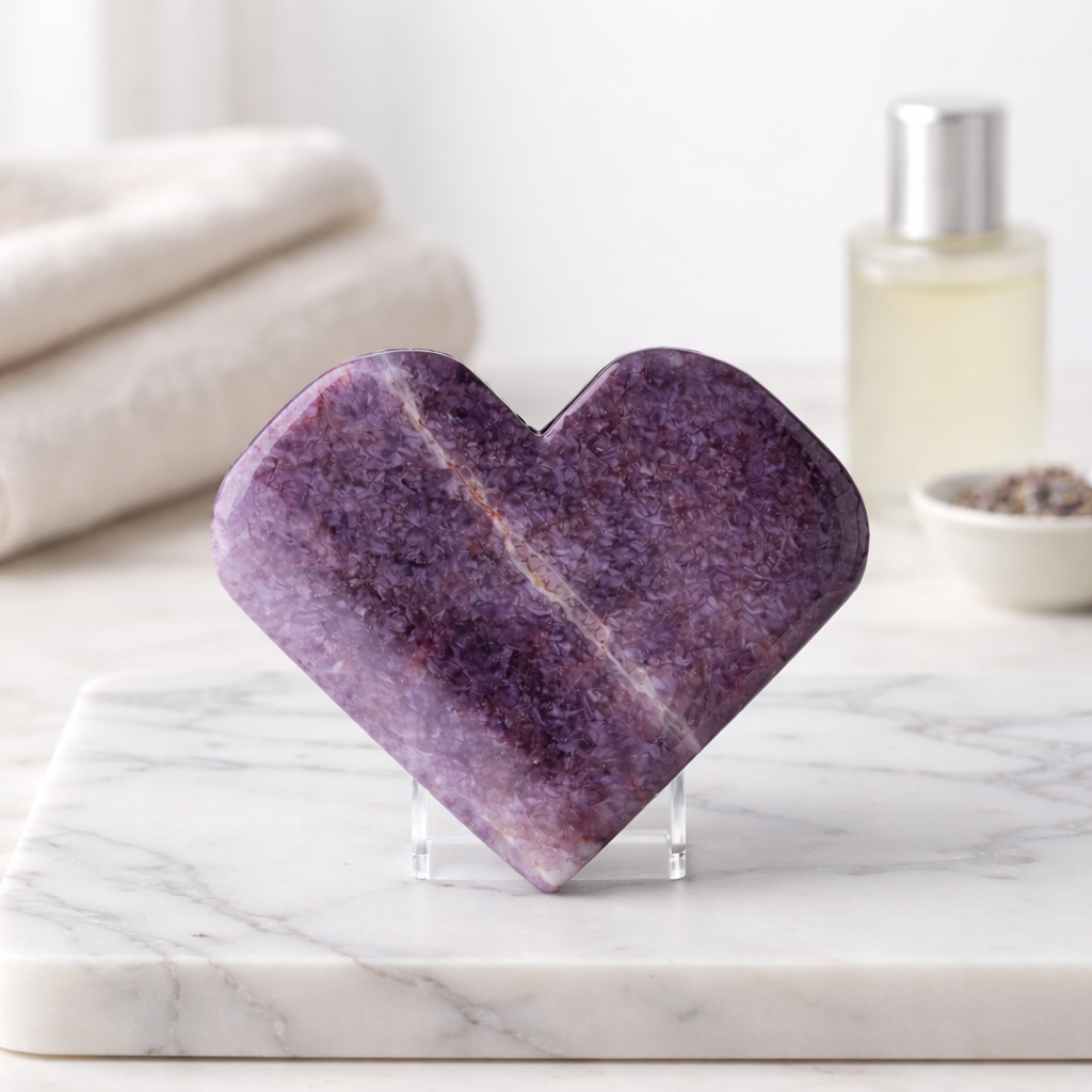 Dreamy Amethystquarz Herz aus Sambia (377g) - crystal paradise