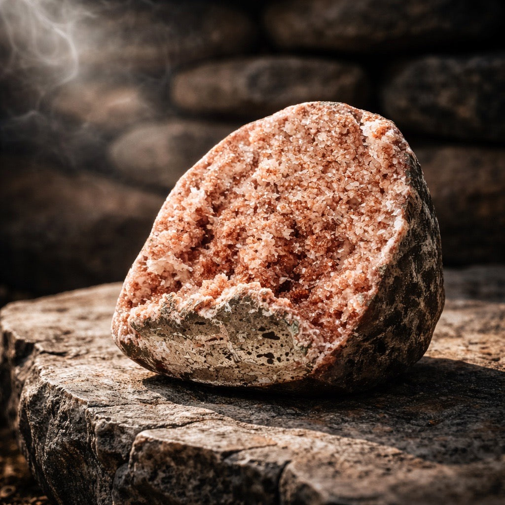 Red Heulandit Geode aus Indien (516g) - crystal paradise