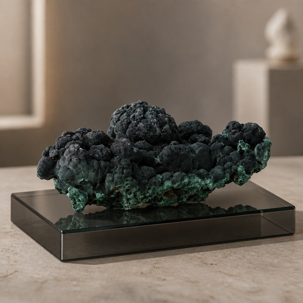 Malachit Stufe Velvet Samt Tantara Mine Kongo 340g Sammlerstück