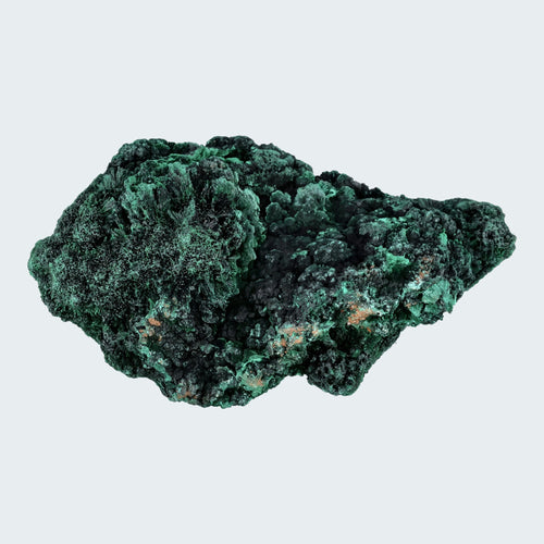 Malachit (fibrös) Handstufe aus dem Kongo