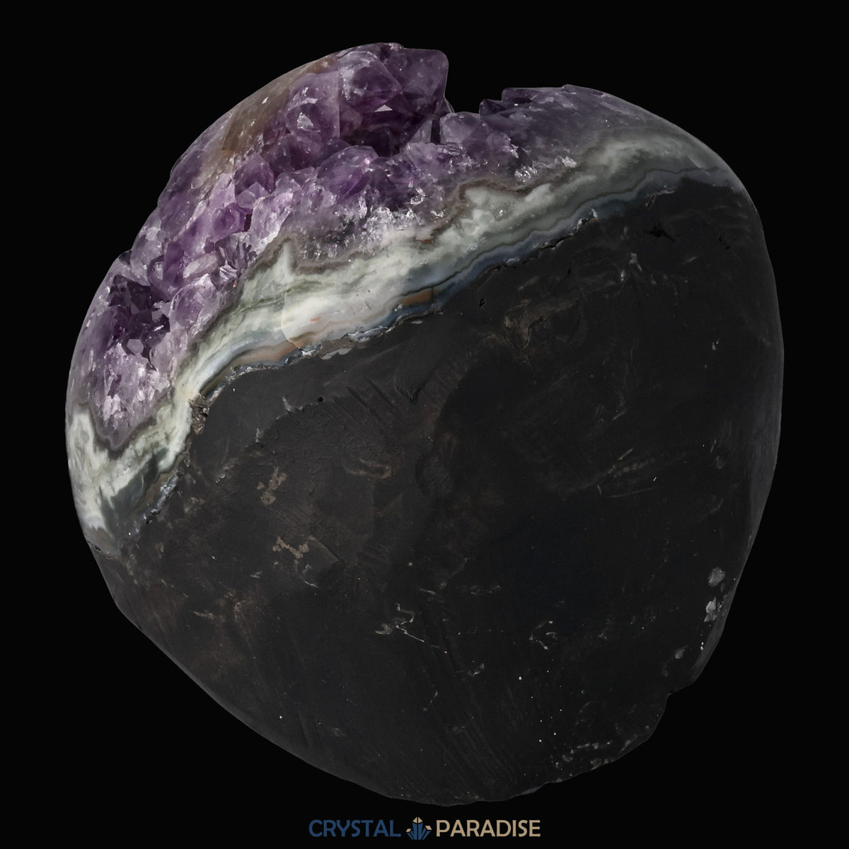 Achatisierte Amethyst Druse aus Uruguay (455g) – Ansicht 7