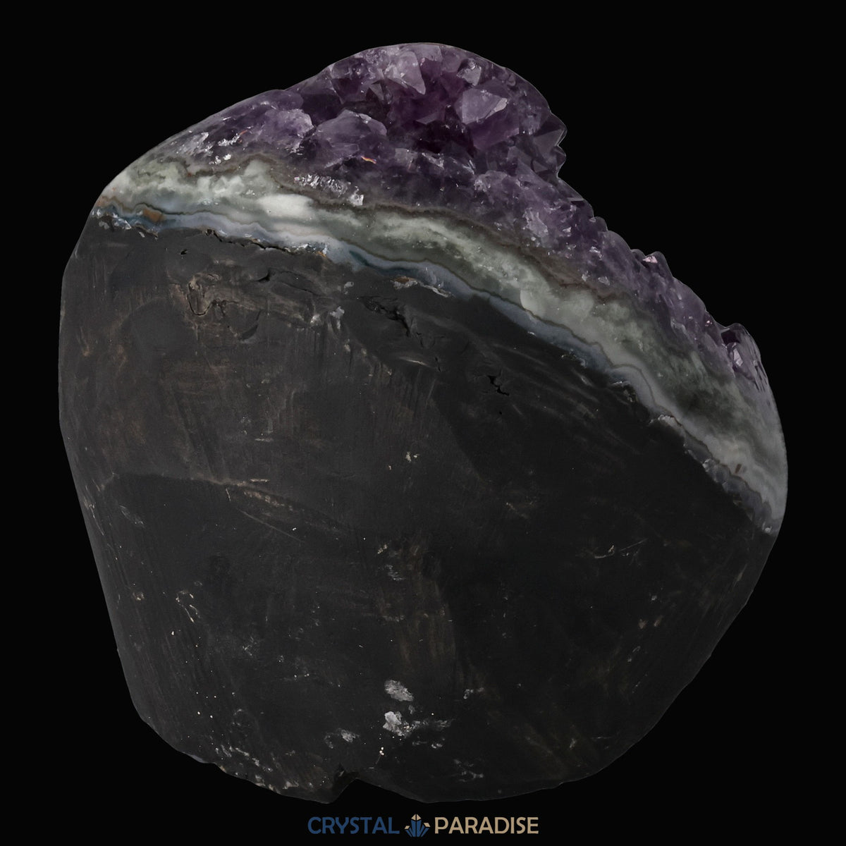 Achatisierte Amethyst Druse aus Uruguay (455g) – Ansicht 8