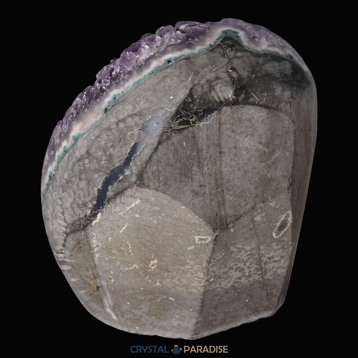 Achatisierte Amethyst Druse aus Uruguay (602g) – Ansicht 7
