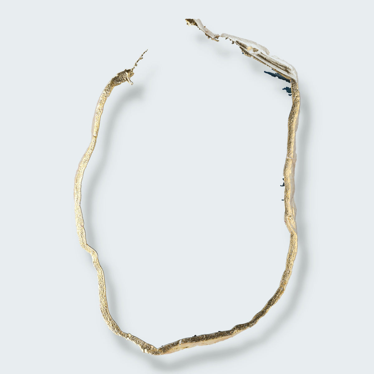 Achatscheibe blau-weiss mit Goldrand – Ansicht 3