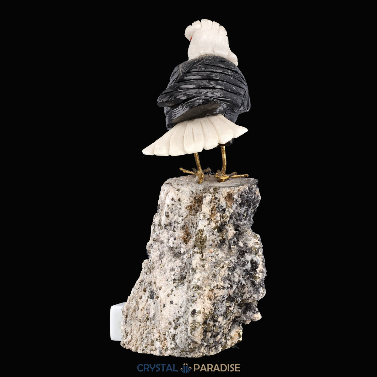 Adlerfigur auf Pyrit (18 cm) – Ansicht 7