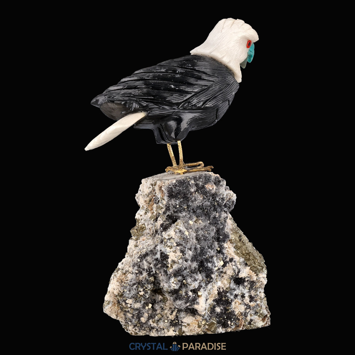 Adlerfigur auf Pyrit (18 cm) – Ansicht 8