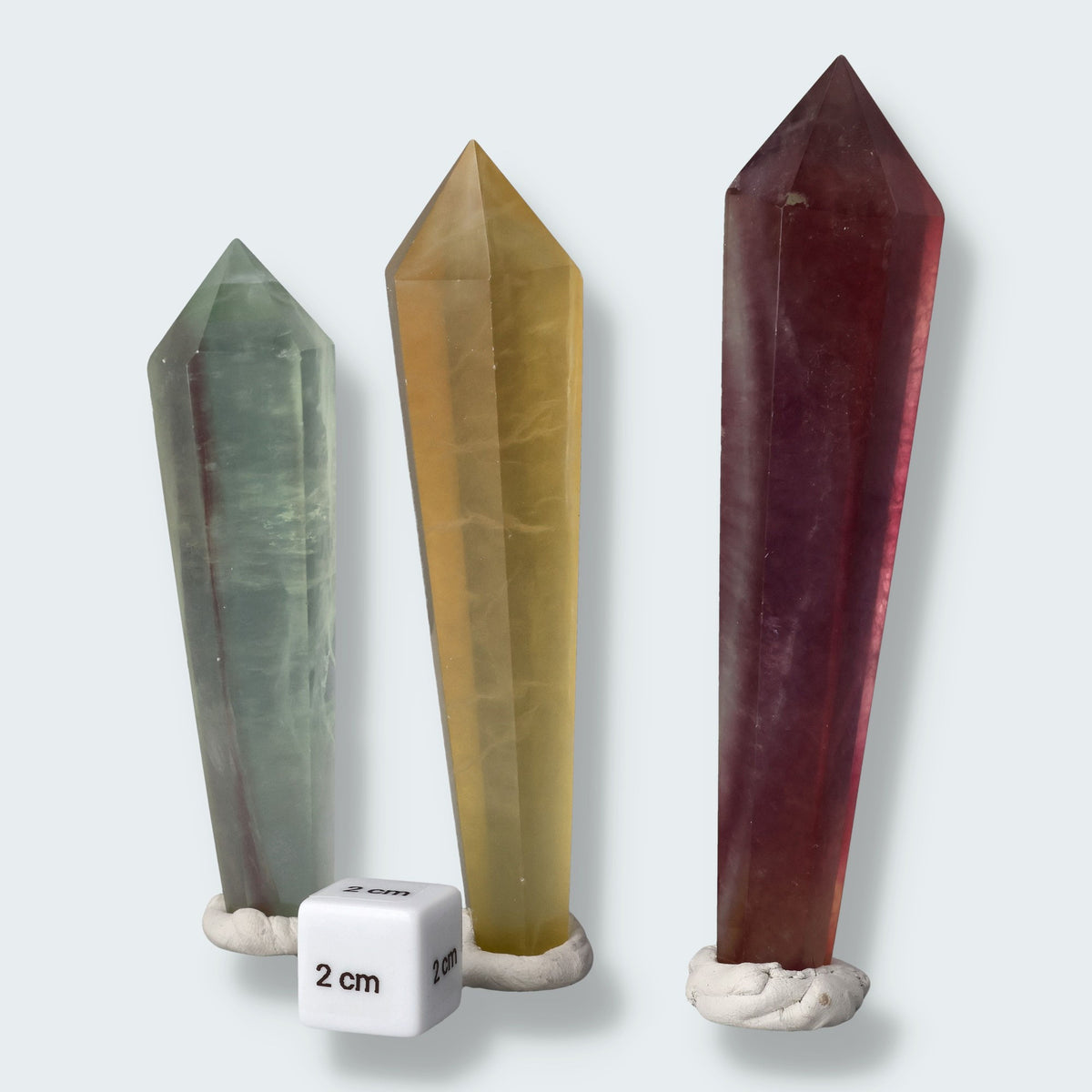 Fluorit Zepter Trio (Größtes 13 cm) – Ansicht 4