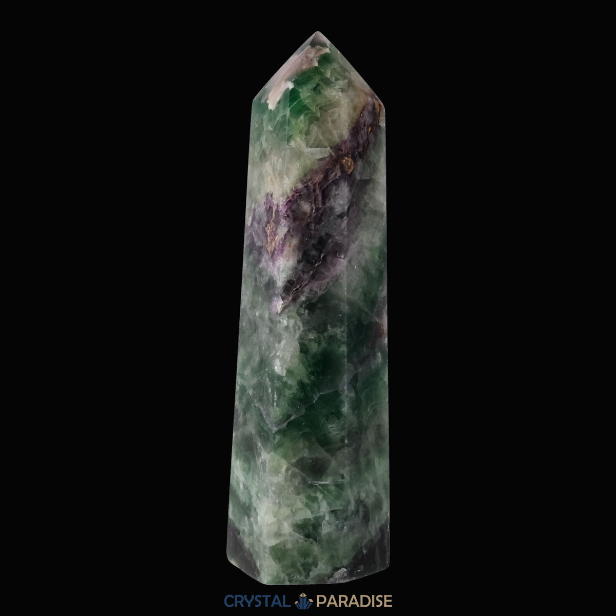 Grün-violetter Fluorit Obelisk aus der inneren Mongolei (1009g) – Ansicht 4