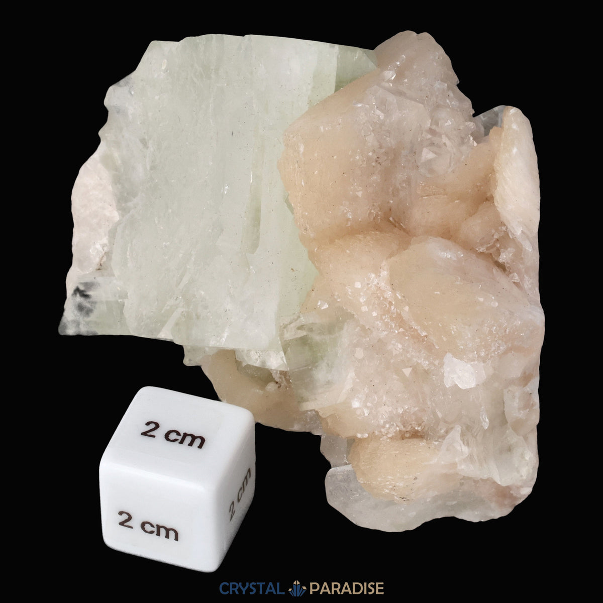 Grüner Apophyllit mit Stilbit aus Indien (357g) – Ansicht 6