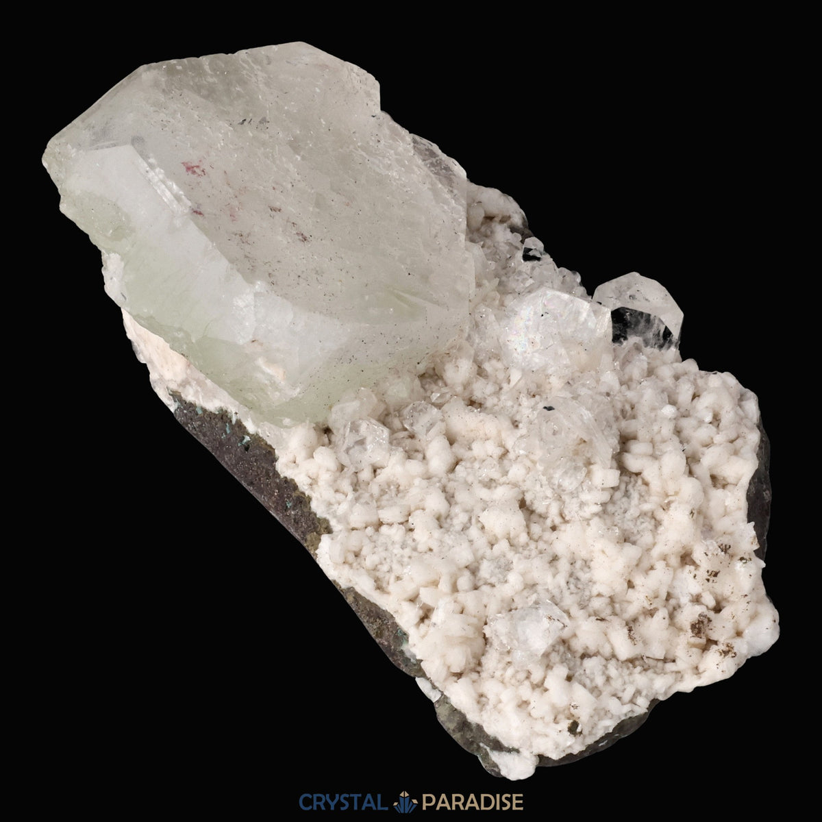 Grüner Apophyllit mit Stilbit Cluster aus Indien (191g) – Ansicht 13