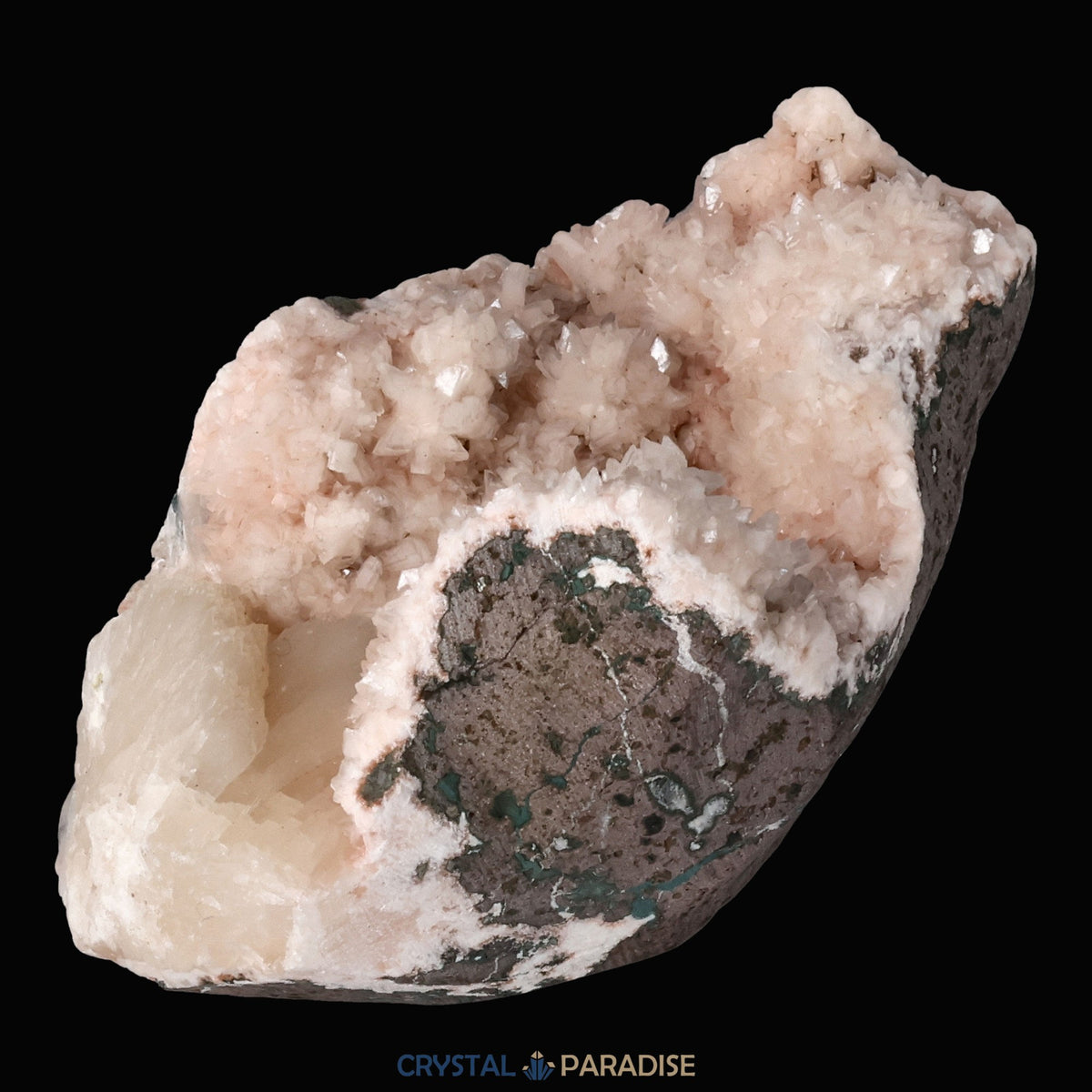 Heulandit Euzeolit Geode mit Stilbit aus Indien (213g) – Ansicht 8