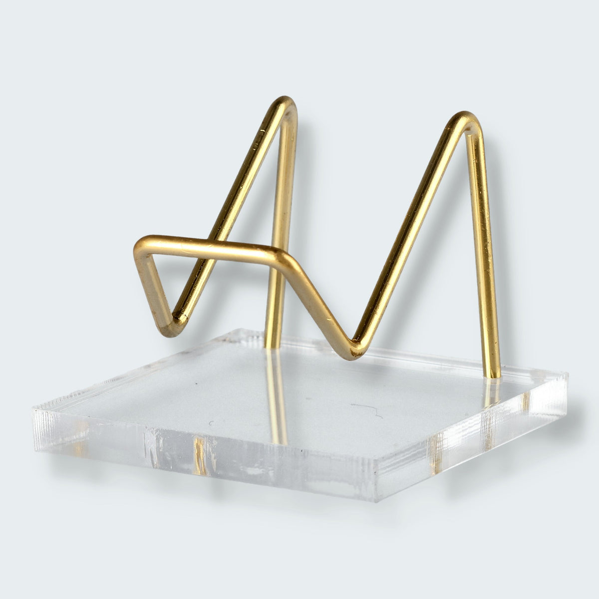 Klarer Acryl Displayständer quadratisch mit Metallbogen – Ansicht 2