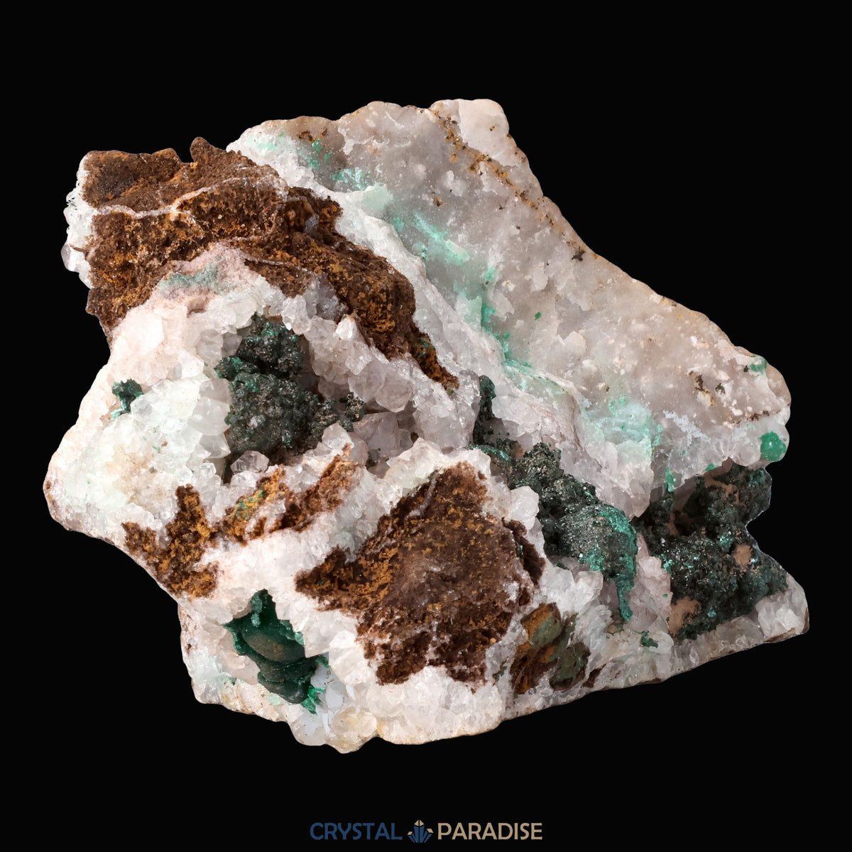 Malachit in Kongo Quarz mit Dolomit Matrix aus Kambove, Kongo (274g) – Ansicht 7