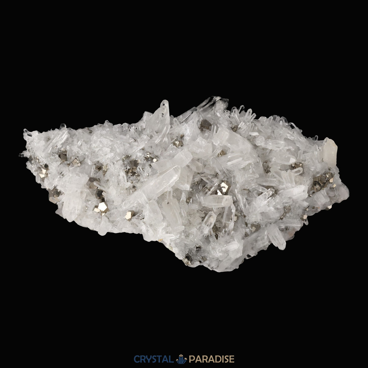 Pyrit an Bergkristall aus Indonesien (1138g) – Ansicht 4