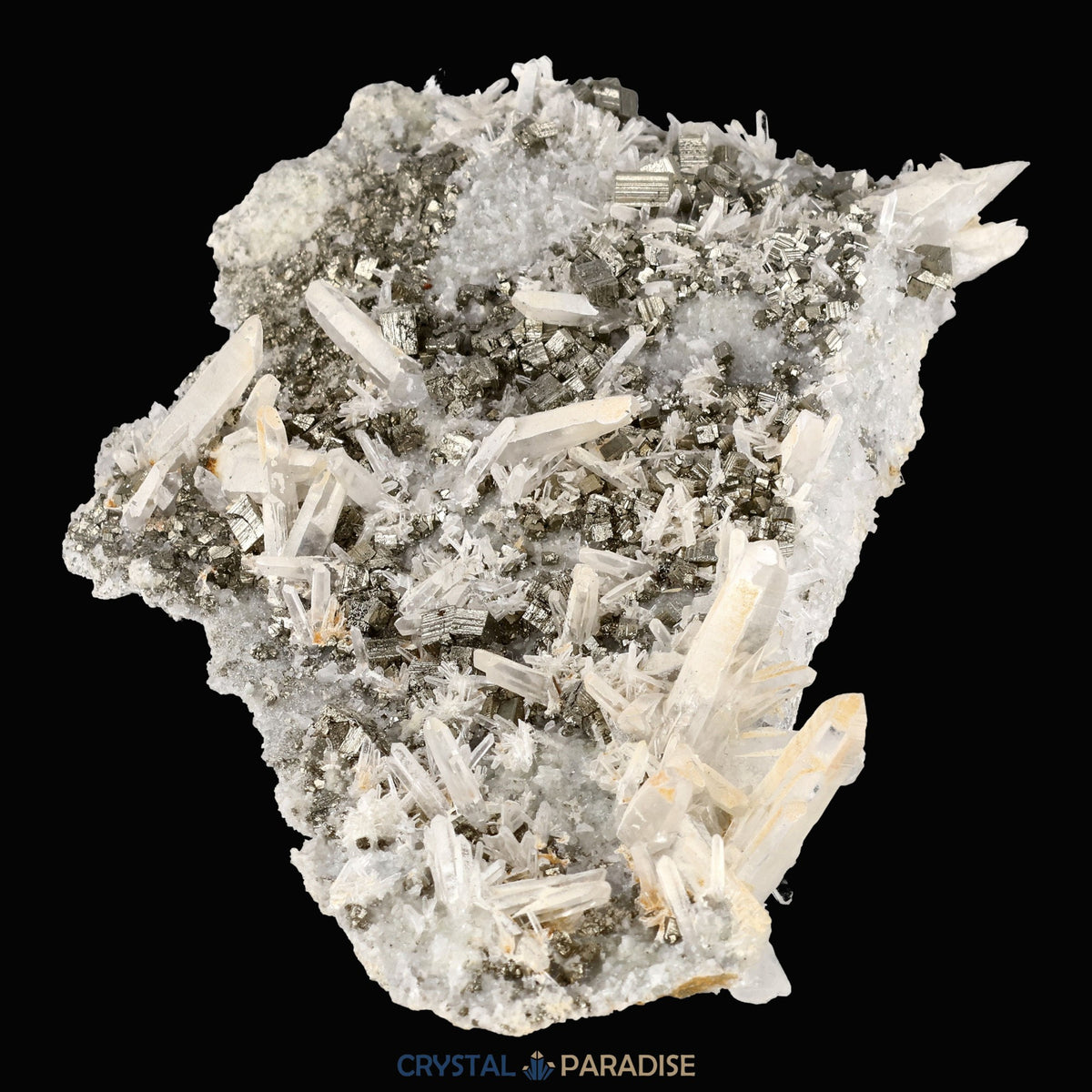 Pyrit an Bergkristall aus Indonesien (284g) – Ansicht 10