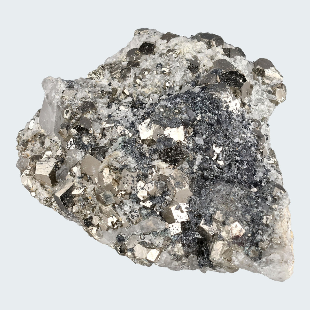 Pyrit an Bergkristall aus Indonesien (370g) – Ansicht 3