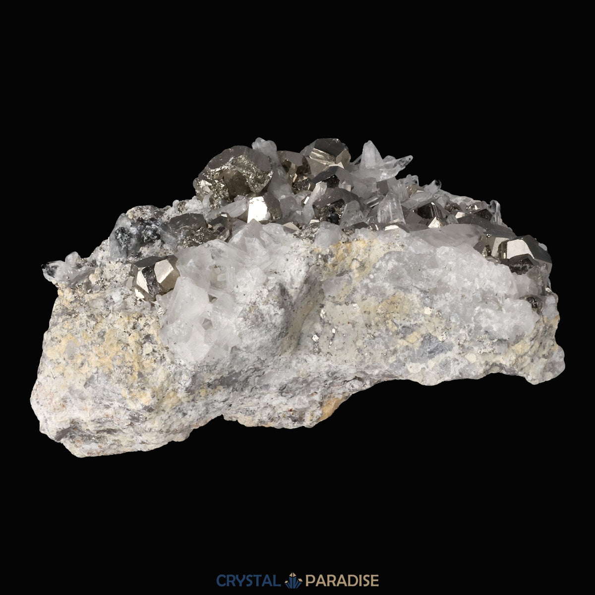 Pyrit an Bergkristall aus Indonesien (440g) – Ansicht 10