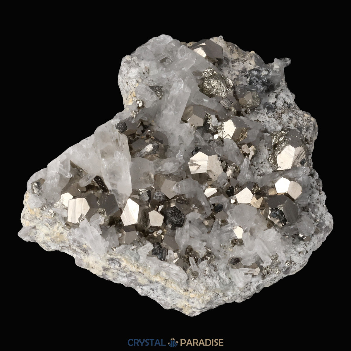 Pyrit an Bergkristall aus Indonesien (440g) – Ansicht 14
