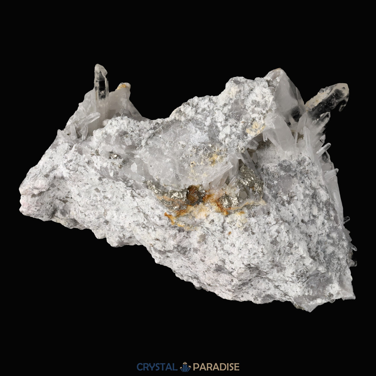 Pyrit an Bergkristall aus Indonesien (582g) – Ansicht 10