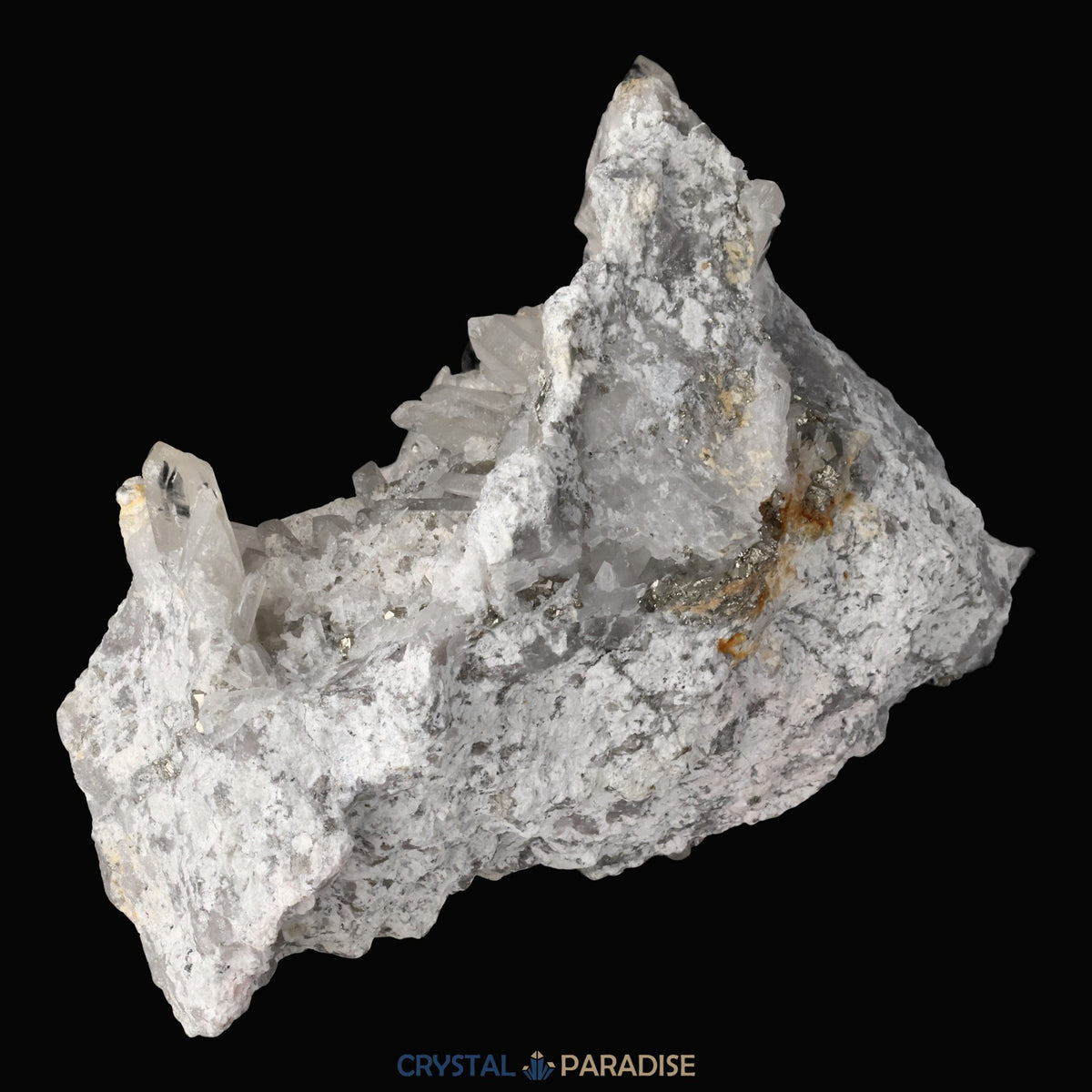 Pyrit an Bergkristall aus Indonesien (582g) – Ansicht 8