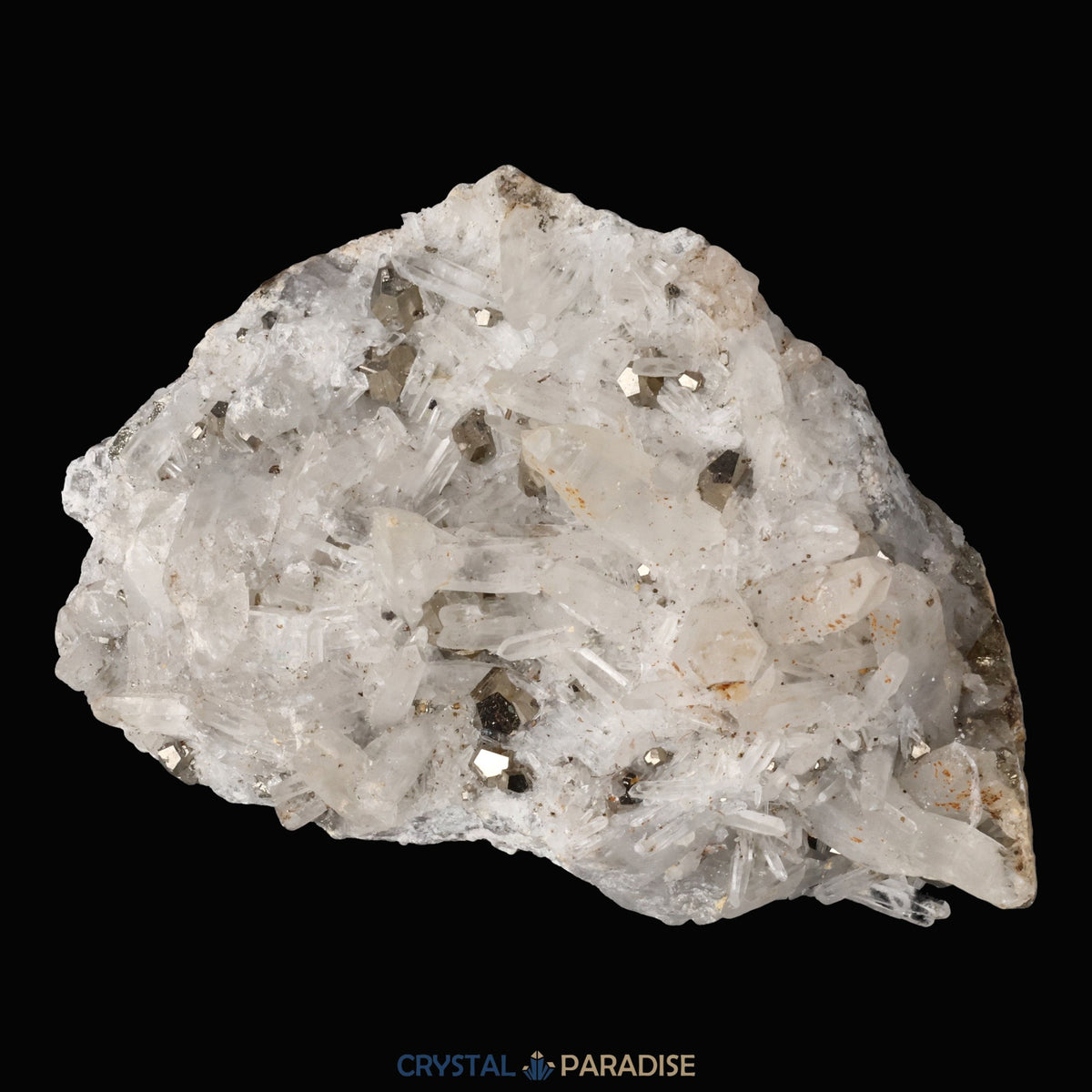 Pyrit an Bergkristall aus Indonesien (612g) – Ansicht 5