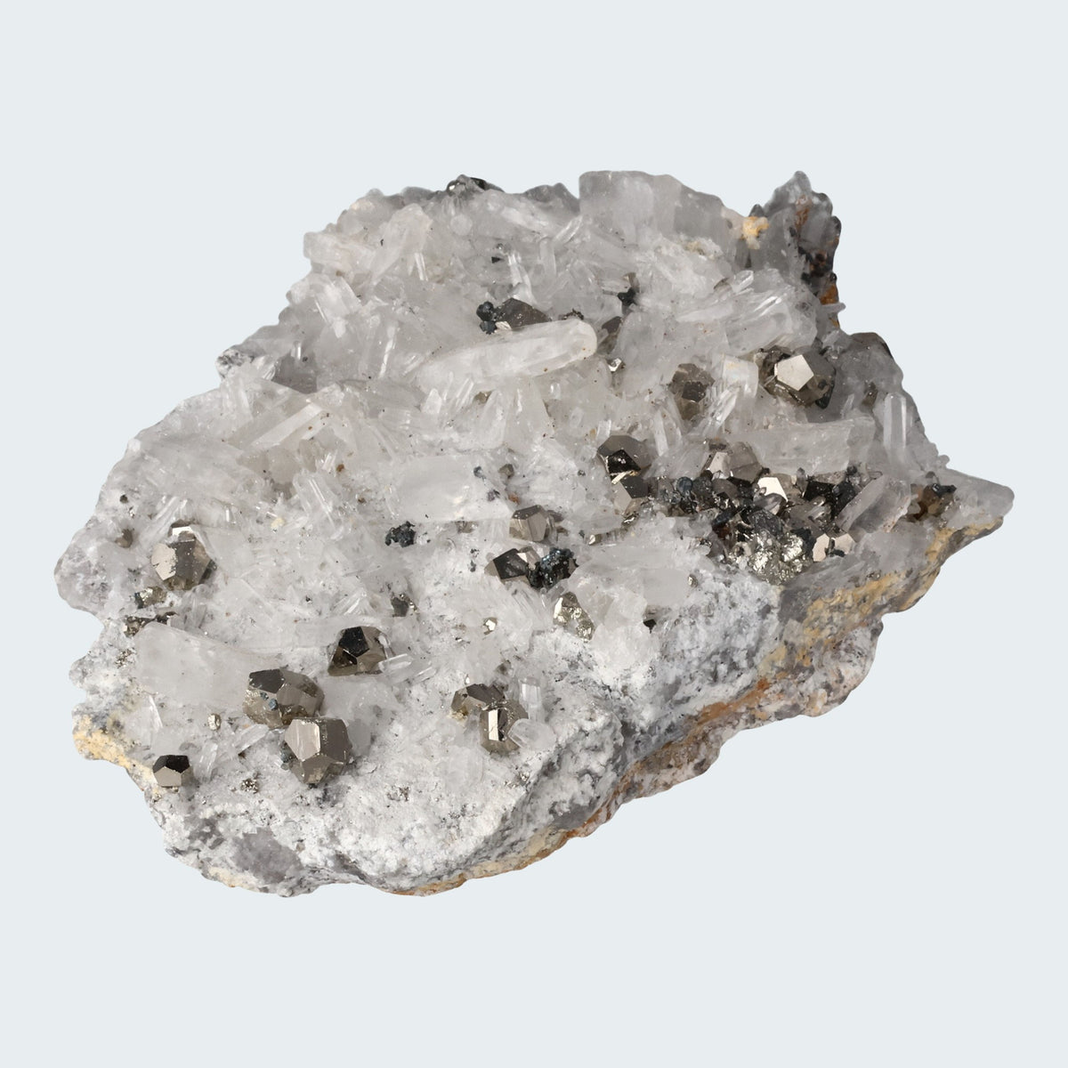Pyrit an Bergkristall aus Indonesien (664g) – Ansicht 2