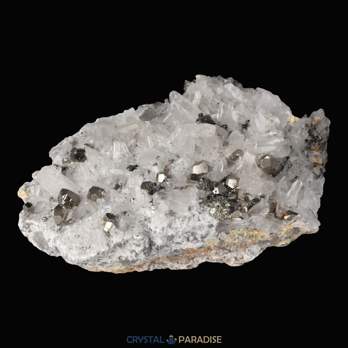 Pyrit an Bergkristall aus Indonesien (664g) – Ansicht 6