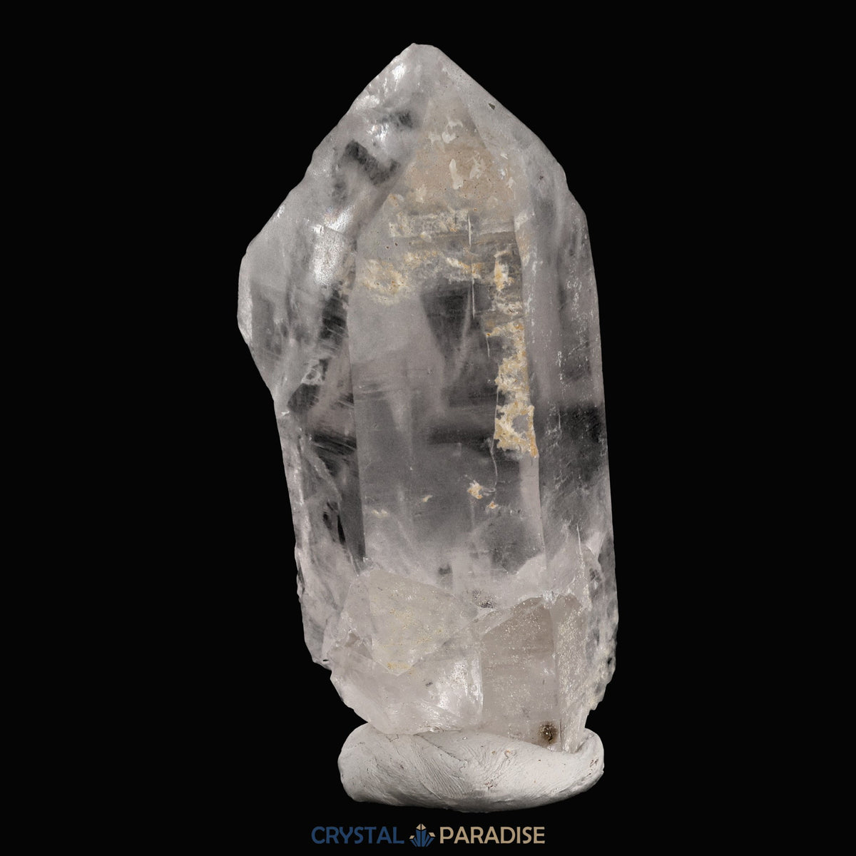 Schwarzer Schörl Turmalin an Himalaya Bergkristall (189g) – Ansicht 7
