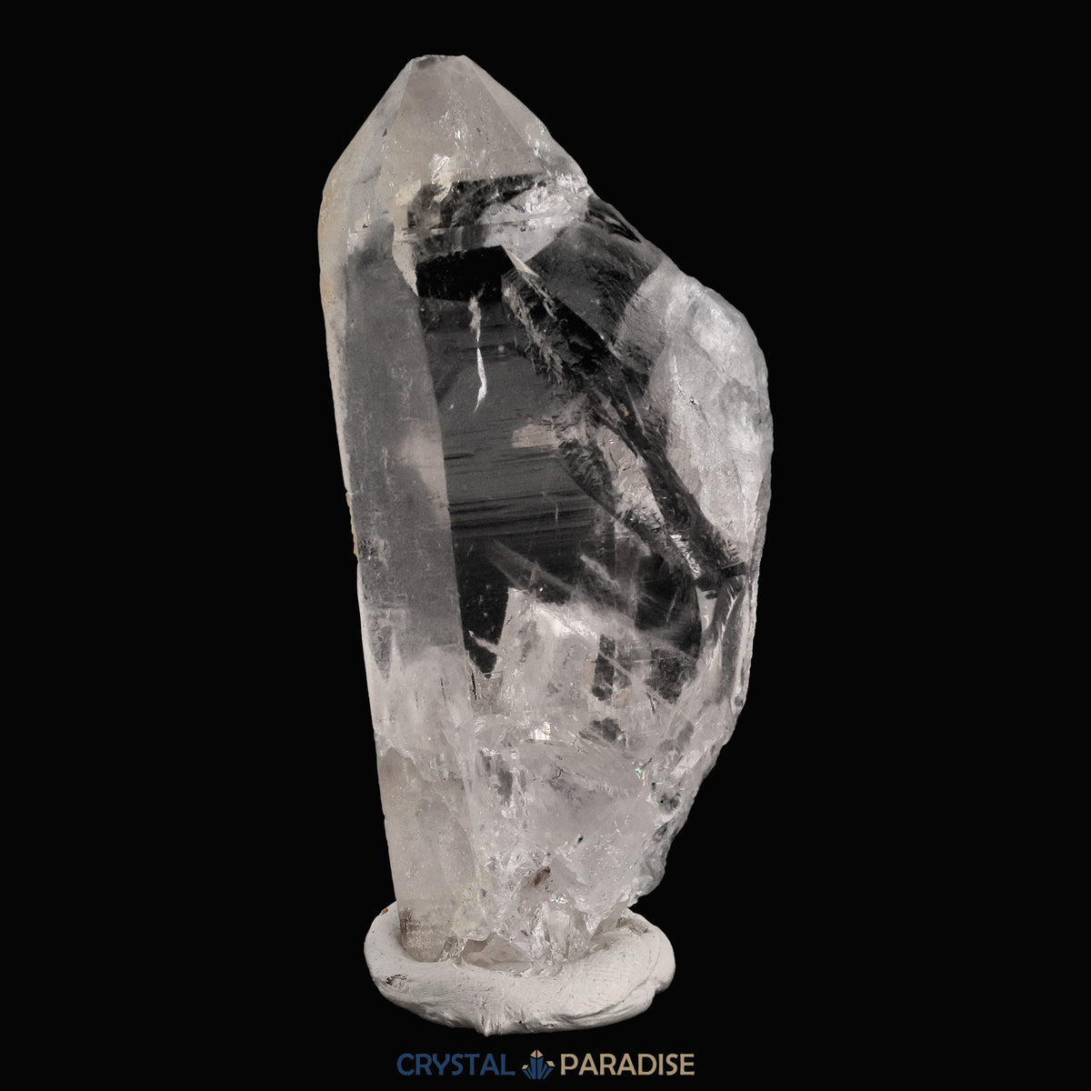 Schwarzer Schörl Turmalin an Himalaya Bergkristall (189g) – Ansicht 9