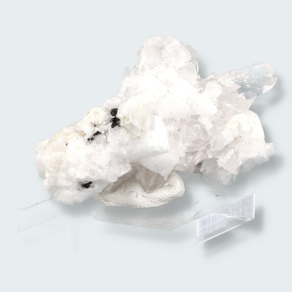 Schwarzer Schörl Turmalin an Himalaya Bergkristall (26g) – Ansicht 2