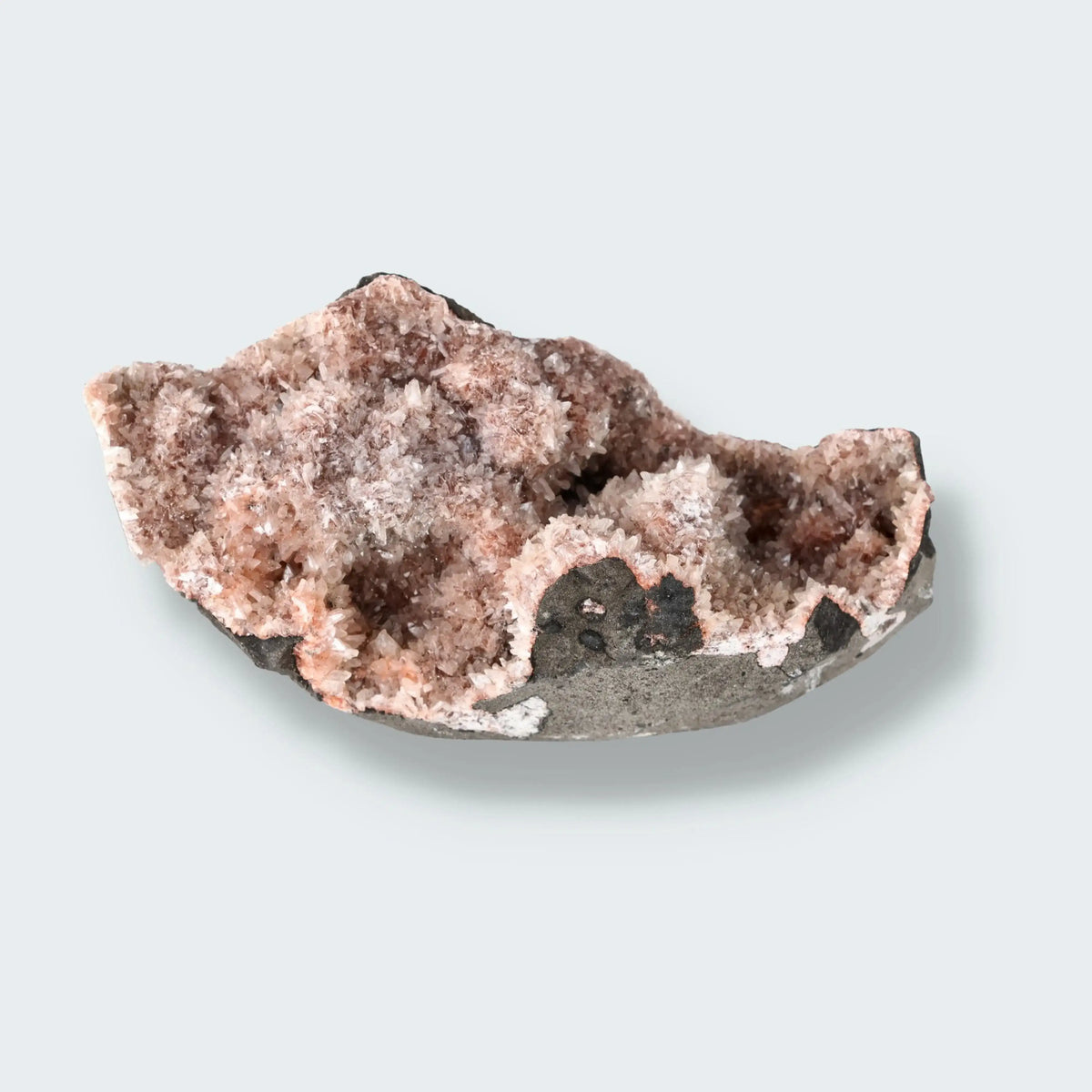 Heulandit Euzeolit Geode mit Stilbit aus Indien (178g)