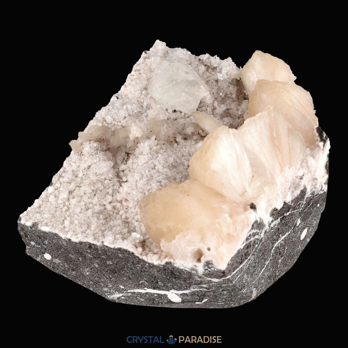 Apophyllit Stilbit Cluster aus Indien (517g) - crystal paradise