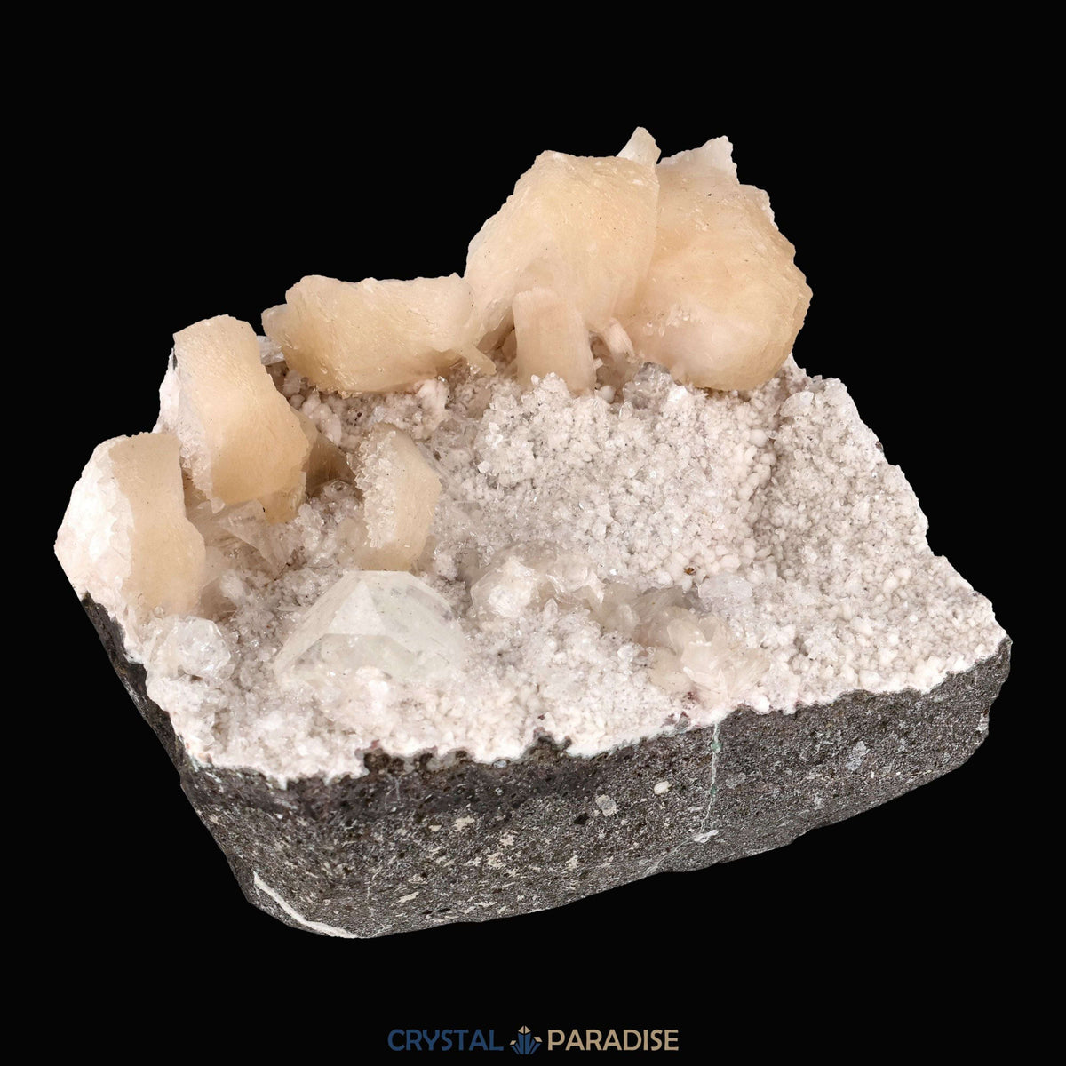 Apophyllit Stilbit Cluster aus Indien (517g) - crystal paradise