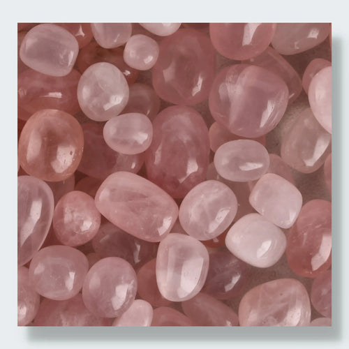 Rosenquarz Trommelsteine aus Madagaskar