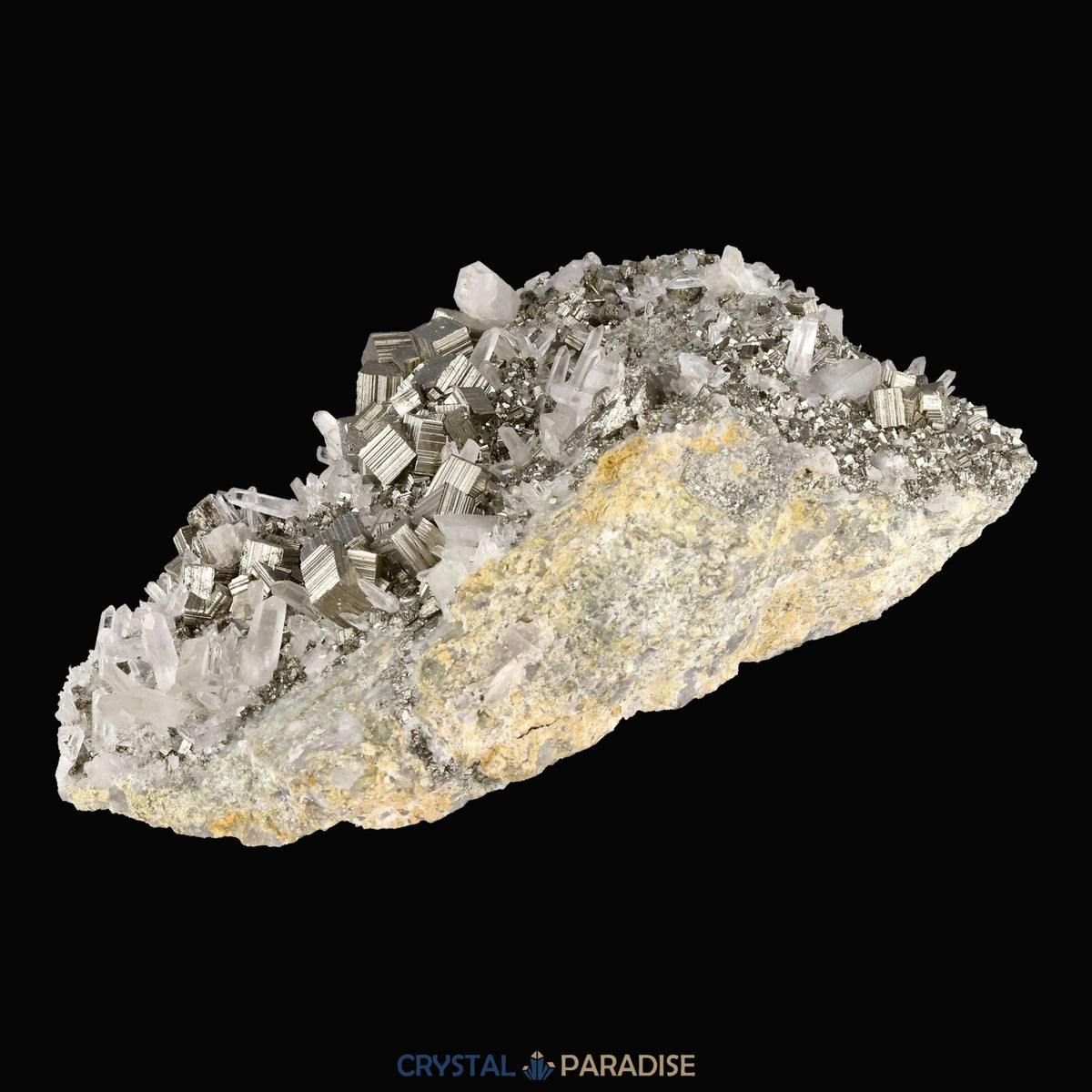 Pyrit an Bergkristall aus Indonesien (2066g) - crystal paradise