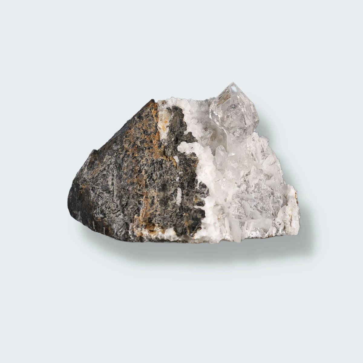 Bergkristall aus Val-d'Illiez, Wallis, Schweiz, Stufe 4,5 × 6,5 × 4,0 cm