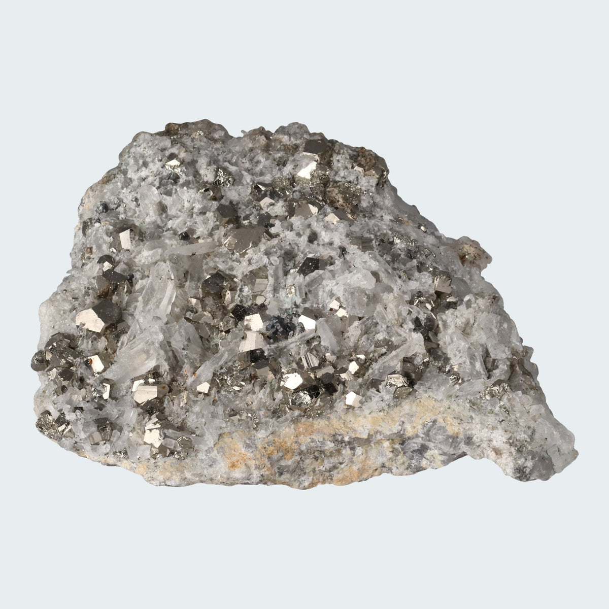 Pyrit an Bergkristall aus Indonesien (330g)