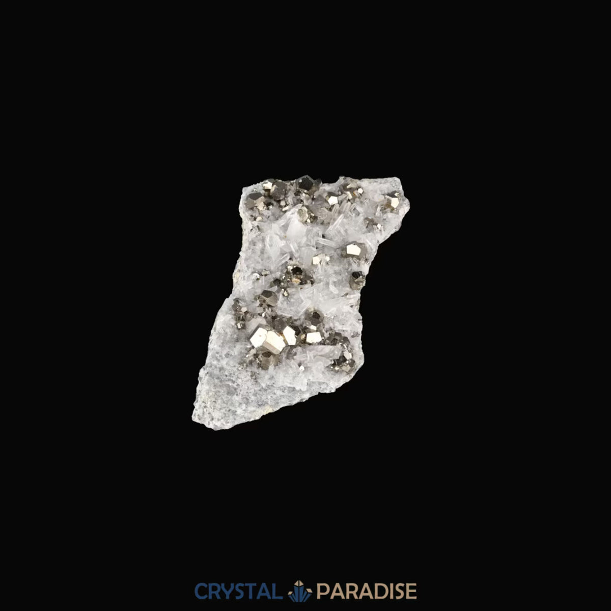 Pyrit an Bergkristall aus Indonesien (331g) - crystal paradise