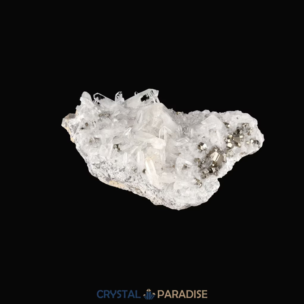 Pyrit an Bergkristall aus Indonesien (616g) - crystal paradise