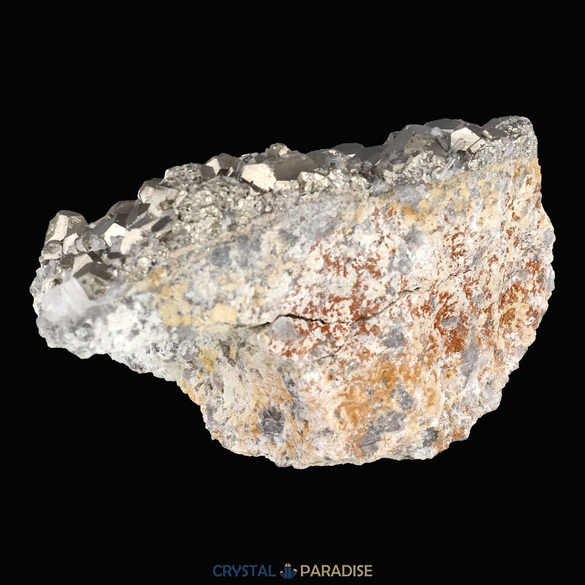 Pyrit an Bergkristall aus Indonesien (381g) - crystal paradise
