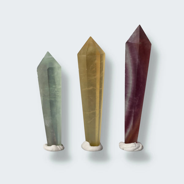 Fluorite Scepter Trio (Largest 13 cm)