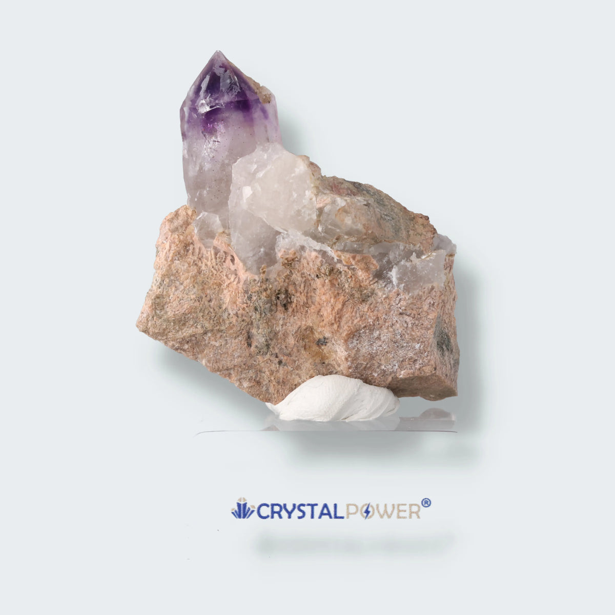 Brandberg Kristall Namibia – violett-rauchiger Amethyst-Einzelkristall, 37g, natürliche Spitze
