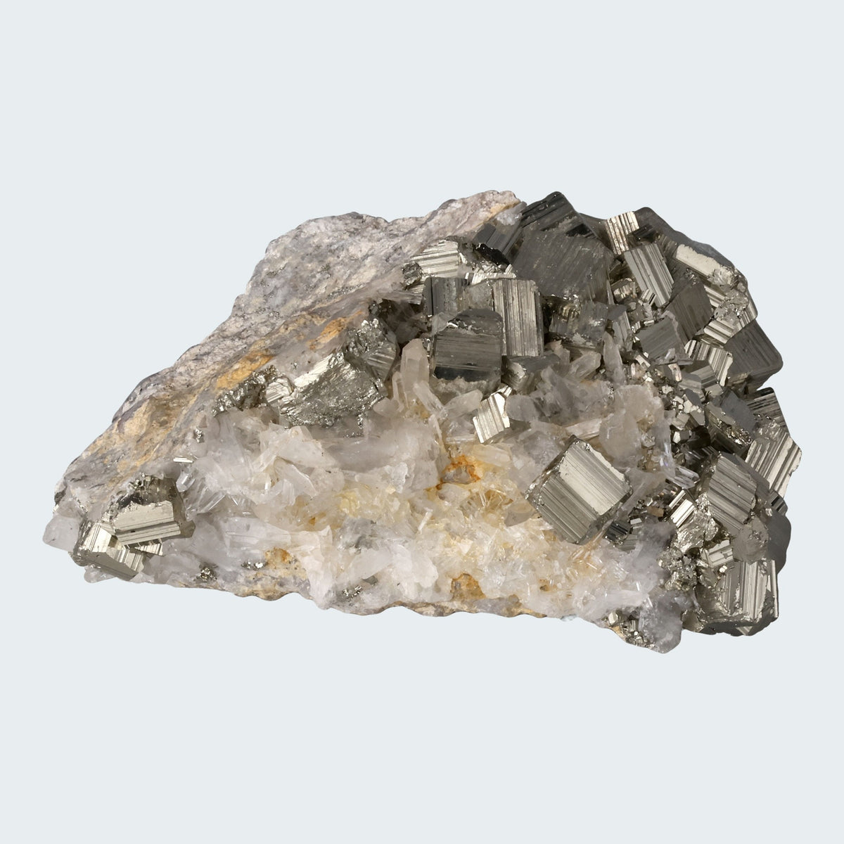 Pyrit an Bergkristall aus Indonesien (548g) - crystal paradise