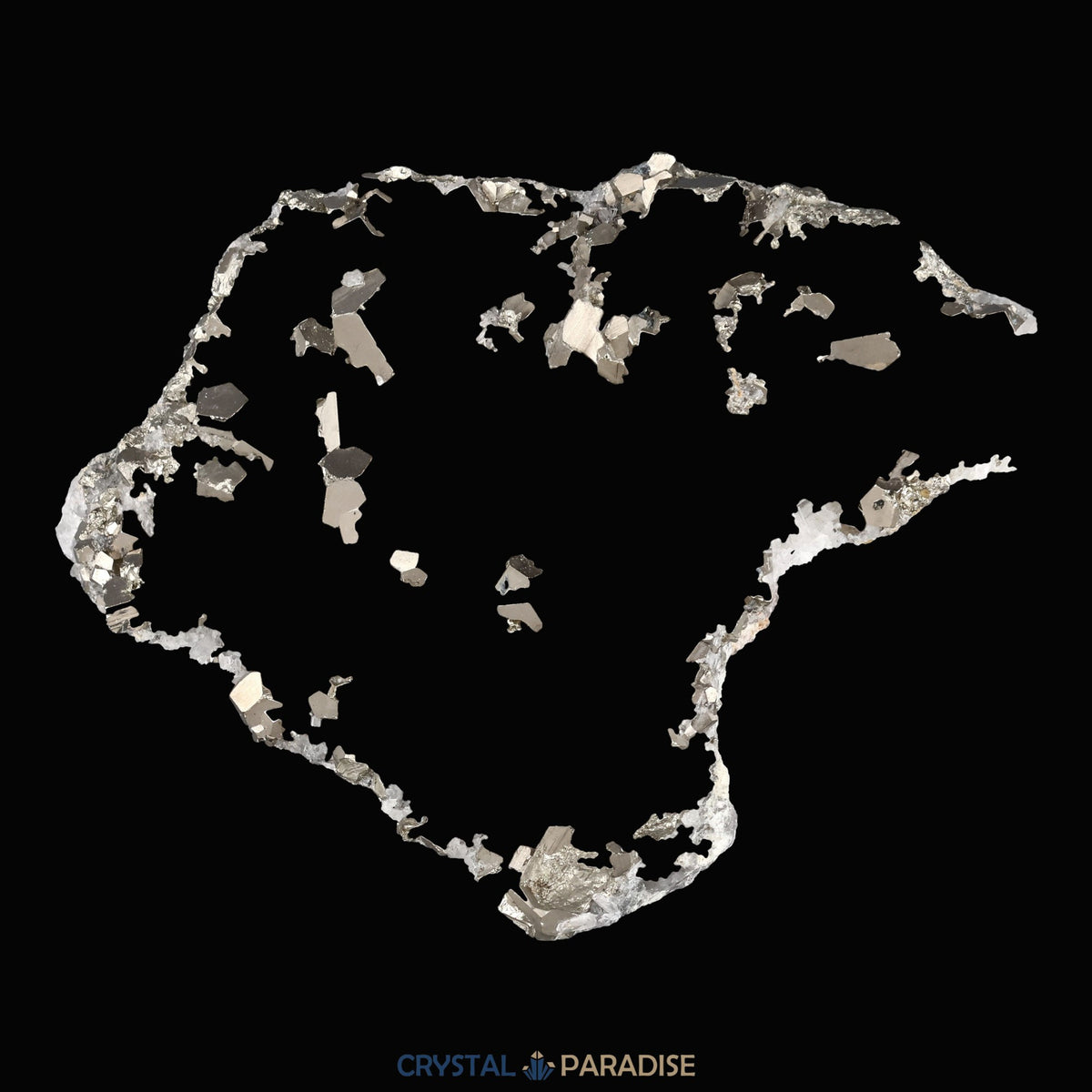 Pyrit an Bergkristall aus Indonesien (381g) - crystal paradise