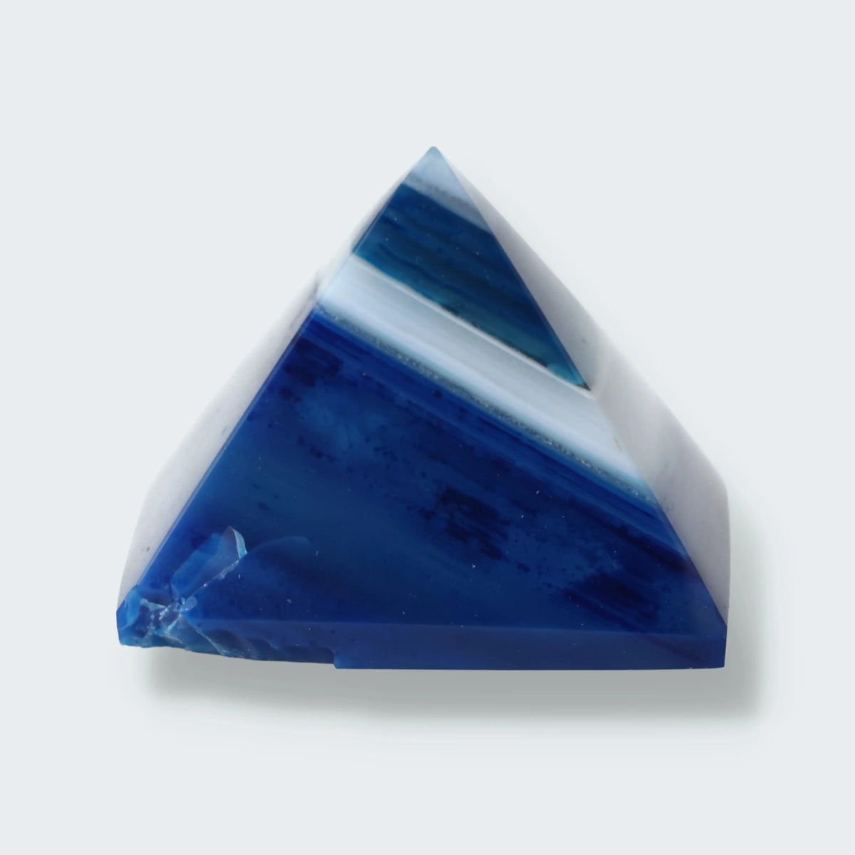 Achatpyramide blau-weiss (3,5 cm) aus Brasilien (B-Ware)