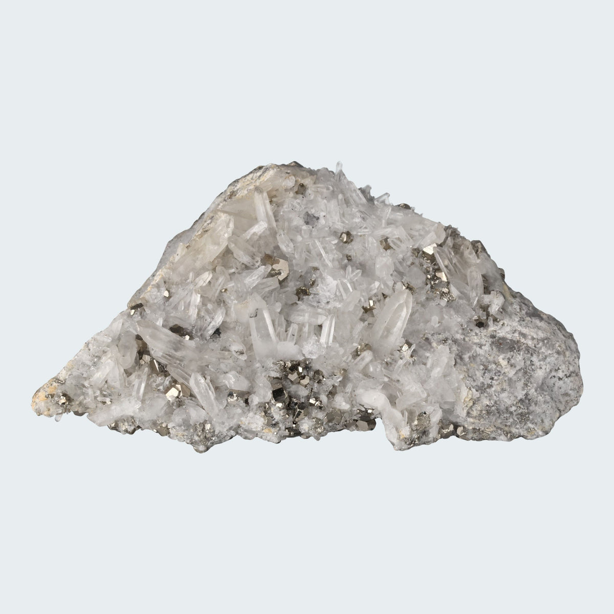 Pyrit an Bergkristall aus Indonesien (1036g)